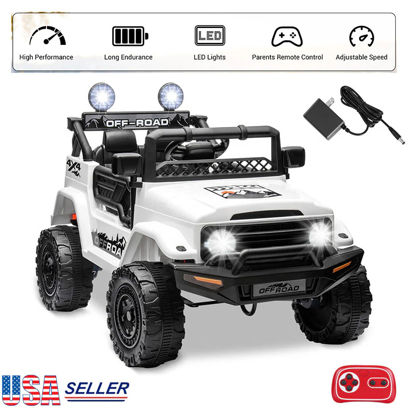 12V Electric 2-Seater Kids Ride-On Jeep Truck with Remote Control