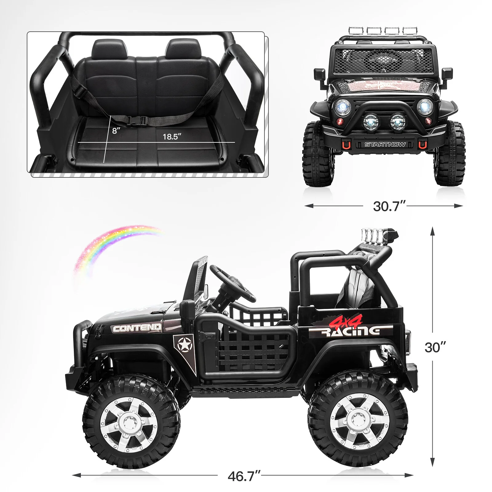 12V Electric 2-Seater Kids Ride-On Jeep with Remote Control - Image 12