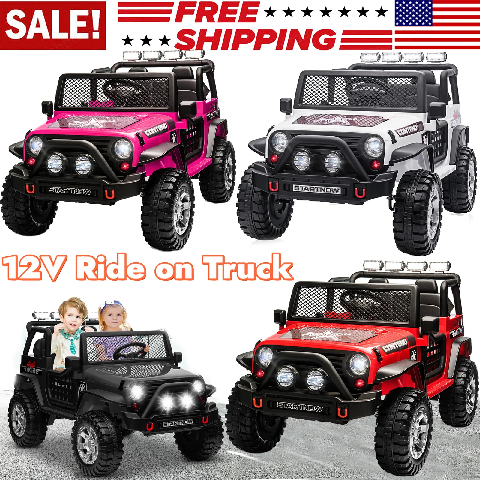 12V Electric 2-Seater Kids Ride-On Jeep with Remote Control - Image 2