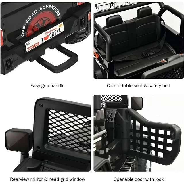 12V Electric 2-Seater Kids Ride-On Jeep with Remote Control Toy Vehicle - Image 4