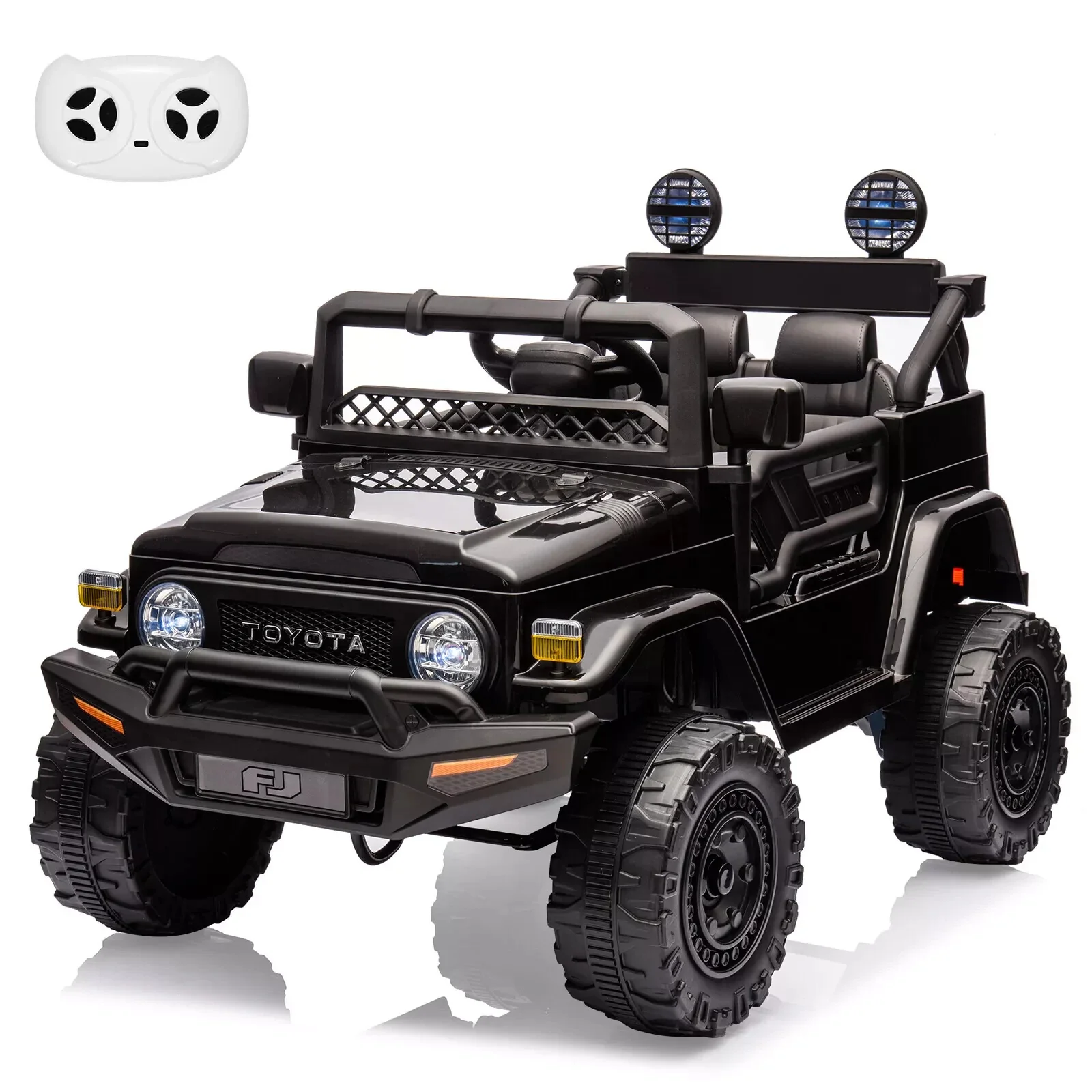 12V Kids Ride-On Car with 3 Speeds, Spring Suspension, and LED Lights, Licensed Toyota Model