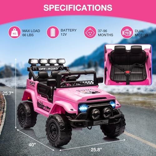 12V Kids Ride-On 4-Wheeler Truck Car Toy for Big Kids with 5MPH Max Speed - Image 8