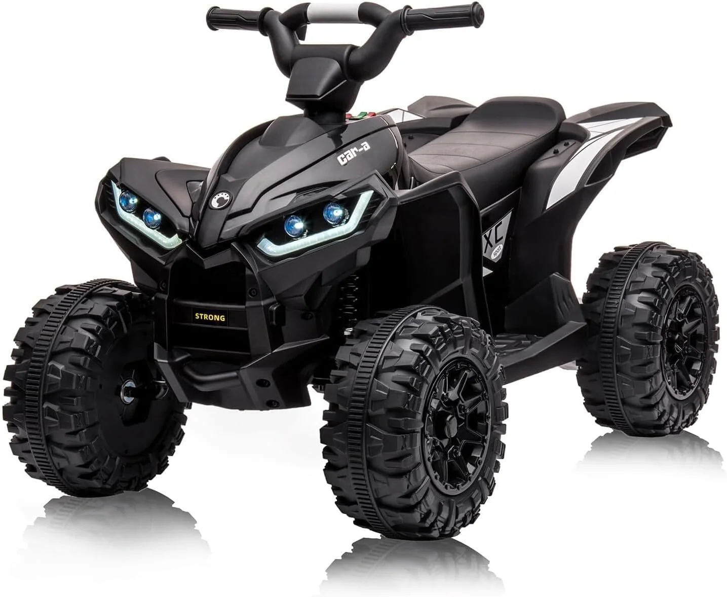12V Kids Ride-On ATV with Parent Remote Control, Treaded Tires, 2 Speeds, Black - Image 7