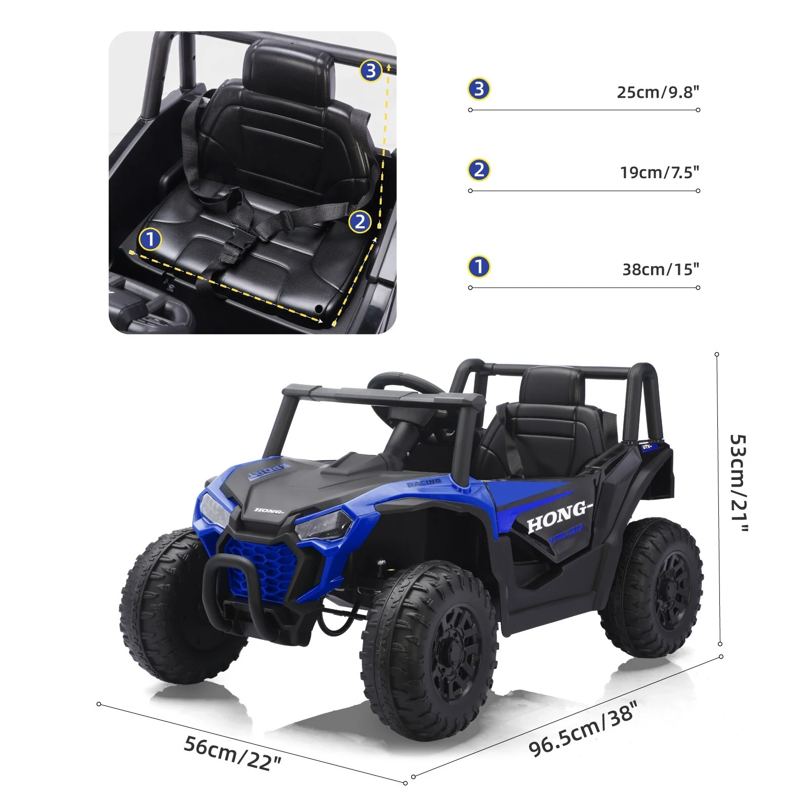 12V Electric Kids Ride-On UTV Car with Battery Power and Remote Control, Low and High Speed Settings - Image 6