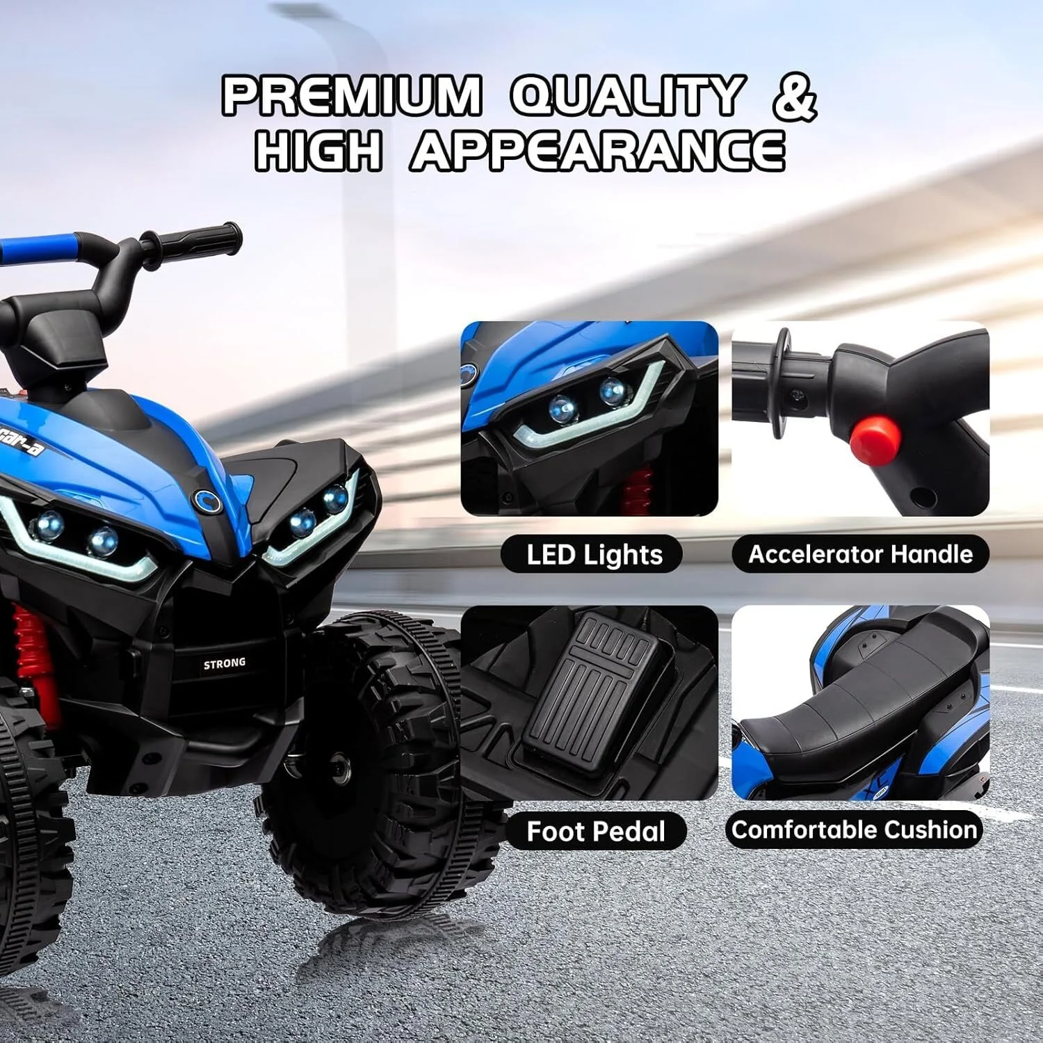 12V Electric Battery-Powered 4-Wheeler Ride-On ATV for Kids Age 3 and Up - Image 7