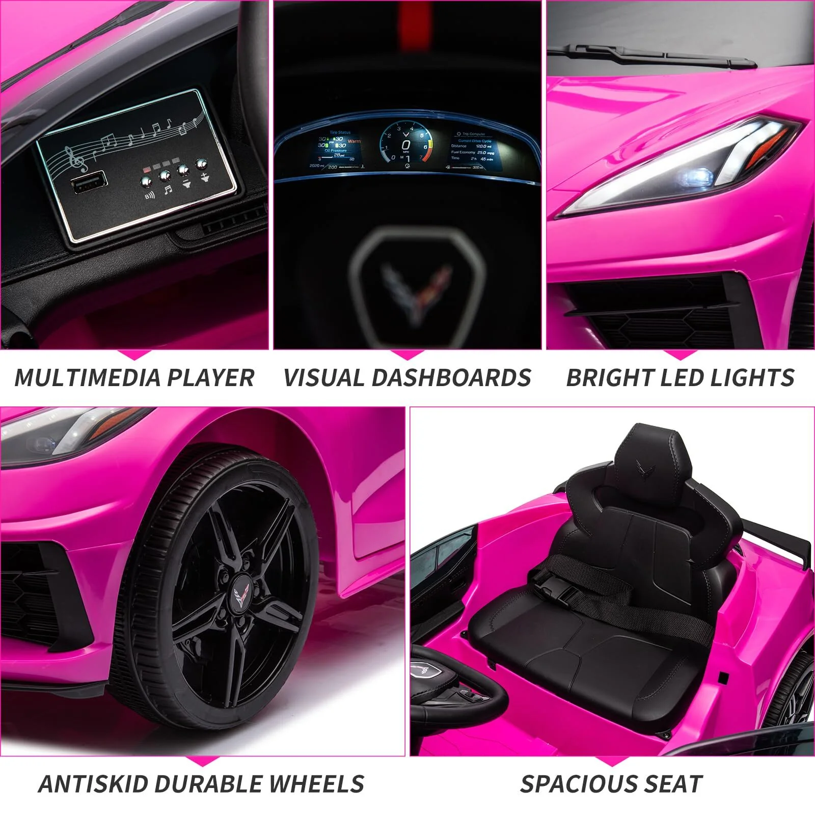 12V Electric Battery-Powered Kids Ride-On Sports Car with Remote Control - Image 4