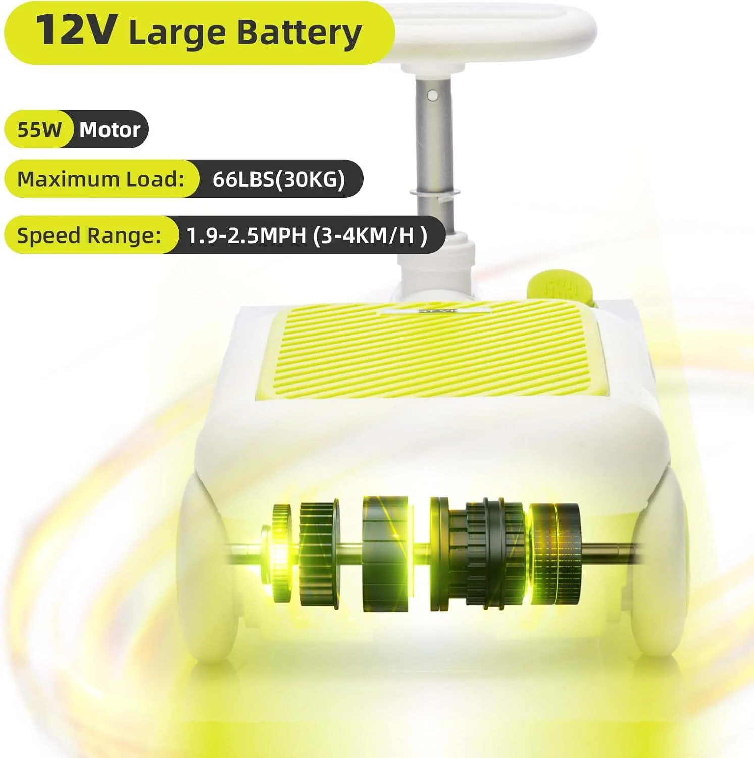 12V Electric Kids Ride-On Go Kart with Battery, Music, and Cleaning Mop Toy - Image 12
