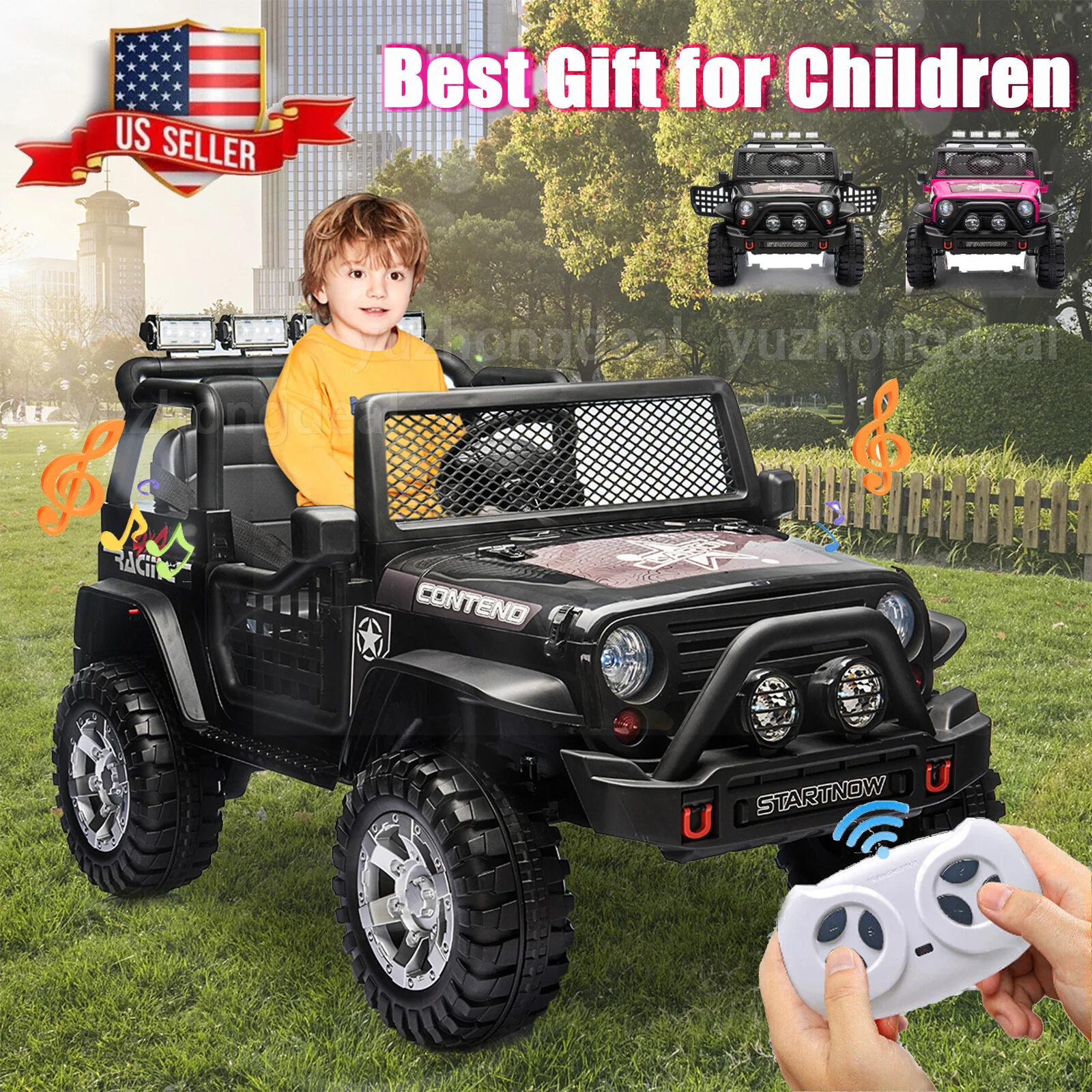 12V Electric 2-Seater Kids Ride-On Jeep Truck with Remote Control - Image 16