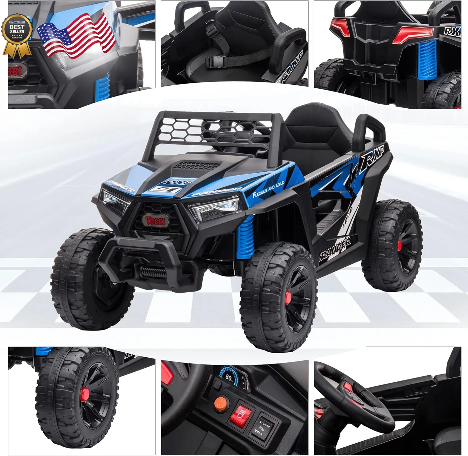 12V Electric Kids Ride-On Off-Road UTV Truck with Forward and Reverse Functions - Image 6