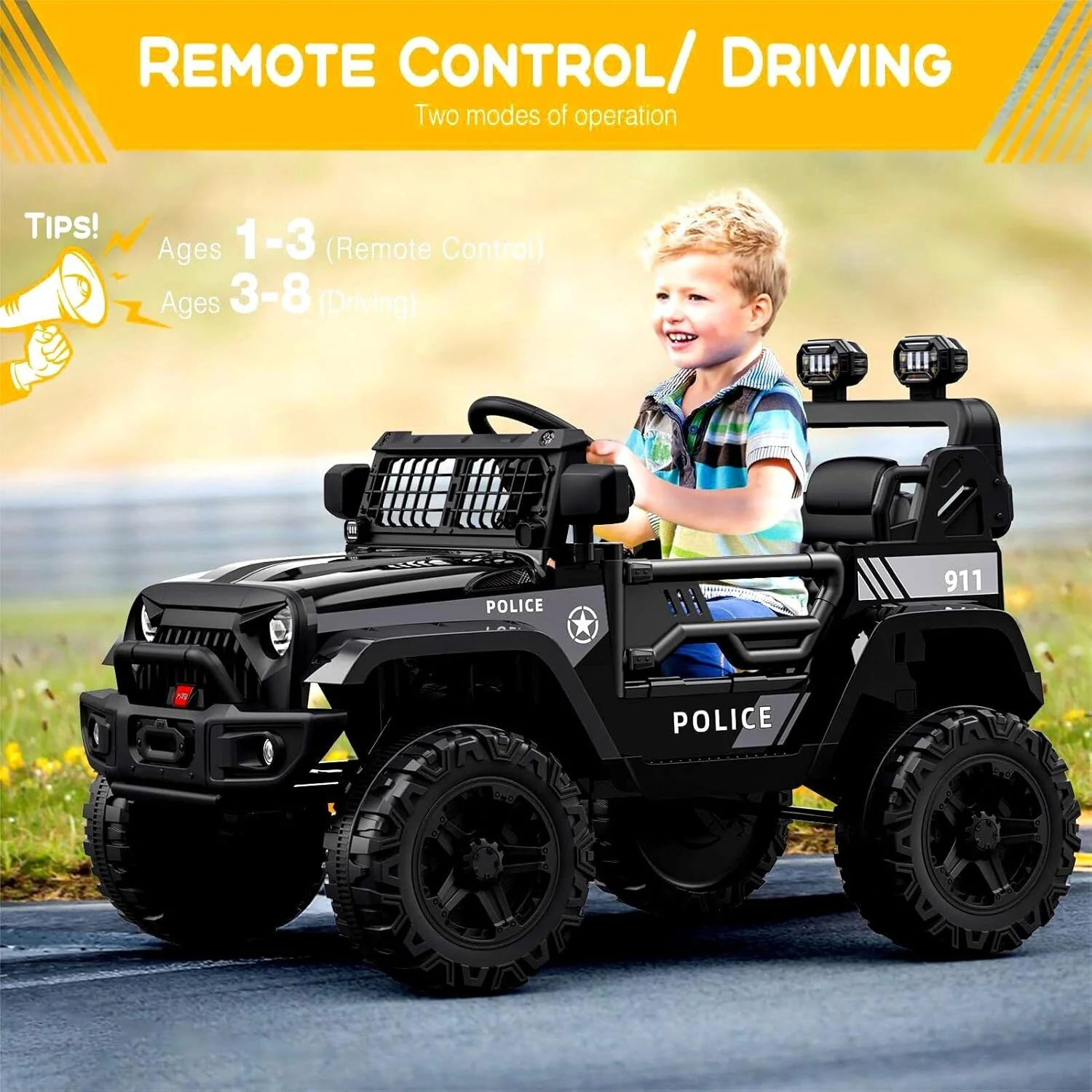 12V Kids Electric Ride-On Off-Road SUV Truck Toy with LED Lights - Image 8