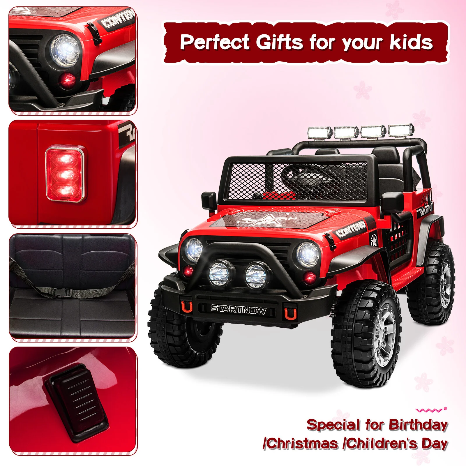 12V Electric 2-Seater Kids Ride-On Car with Remote Control - Image 3
