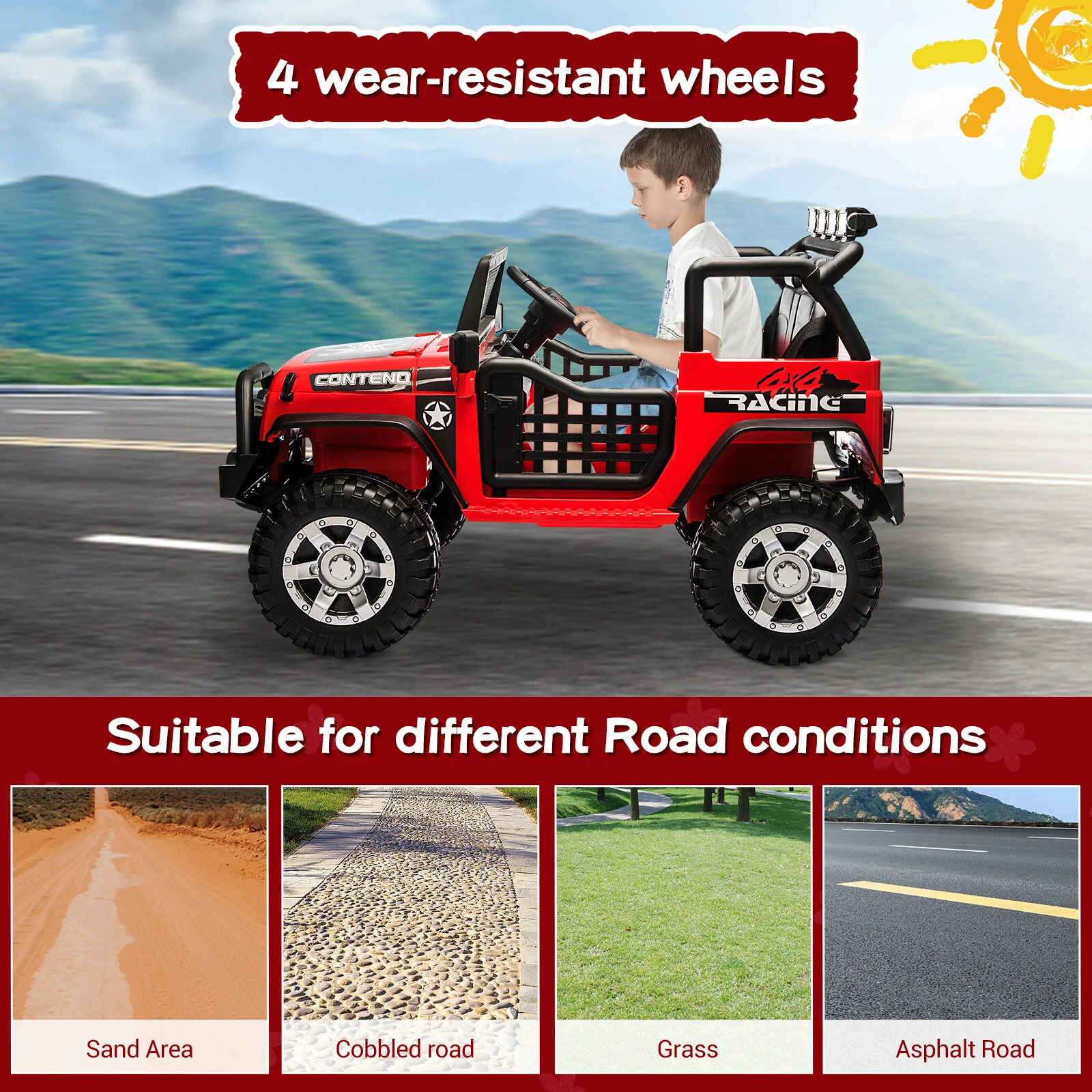 12V Electric 2-Seater Kids Ride-On Car with Remote Control - Image 4