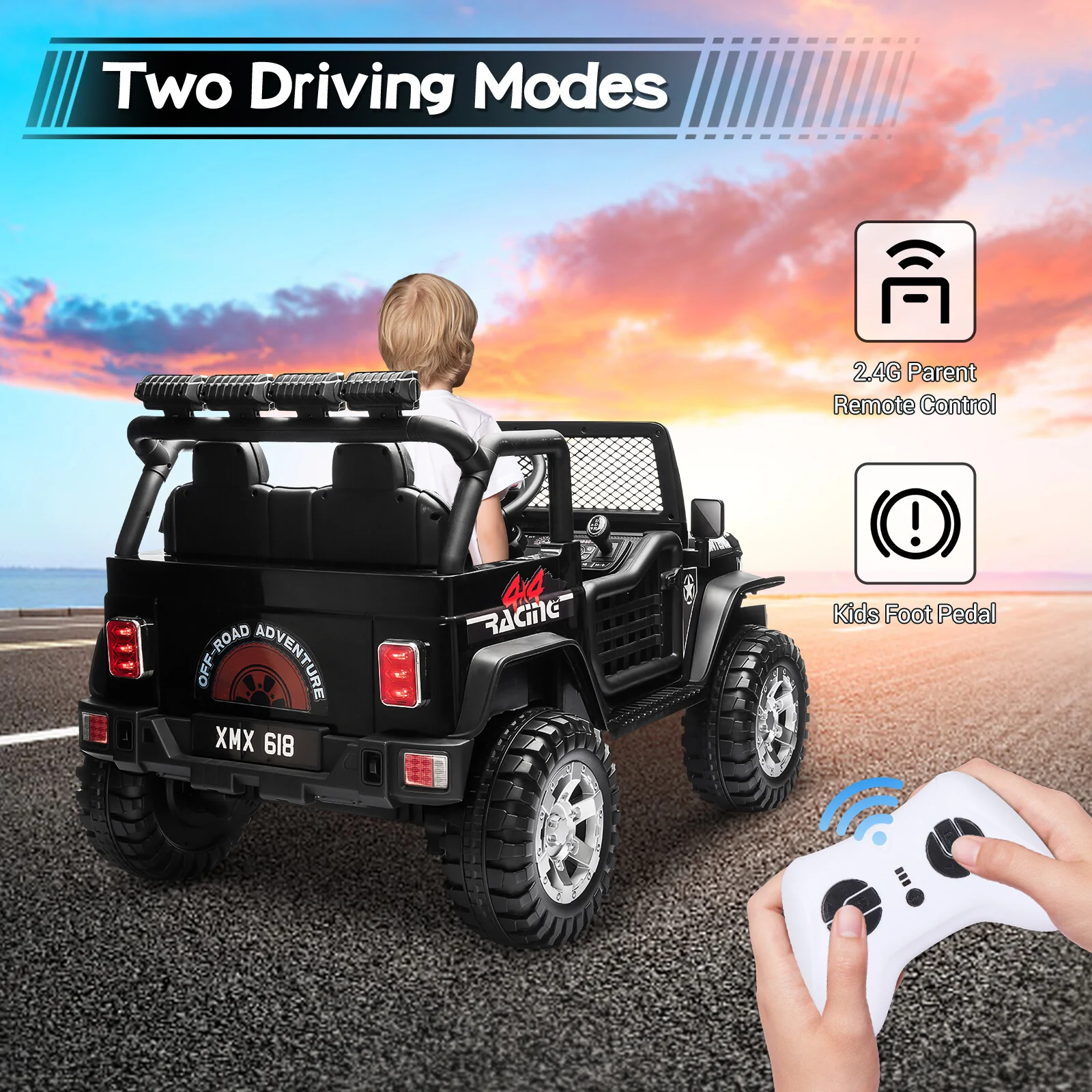 12V Electric 2-Seater Kids Ride-On Car with Remote Control - Image 9