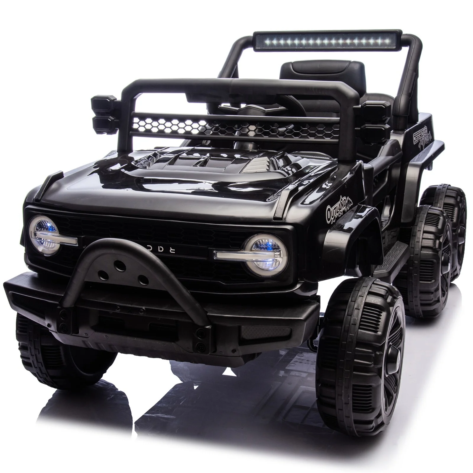 12V Electric Ride-On Truck for Kids with Remote Control, 6-Wheel Suspension, Black - Image 14