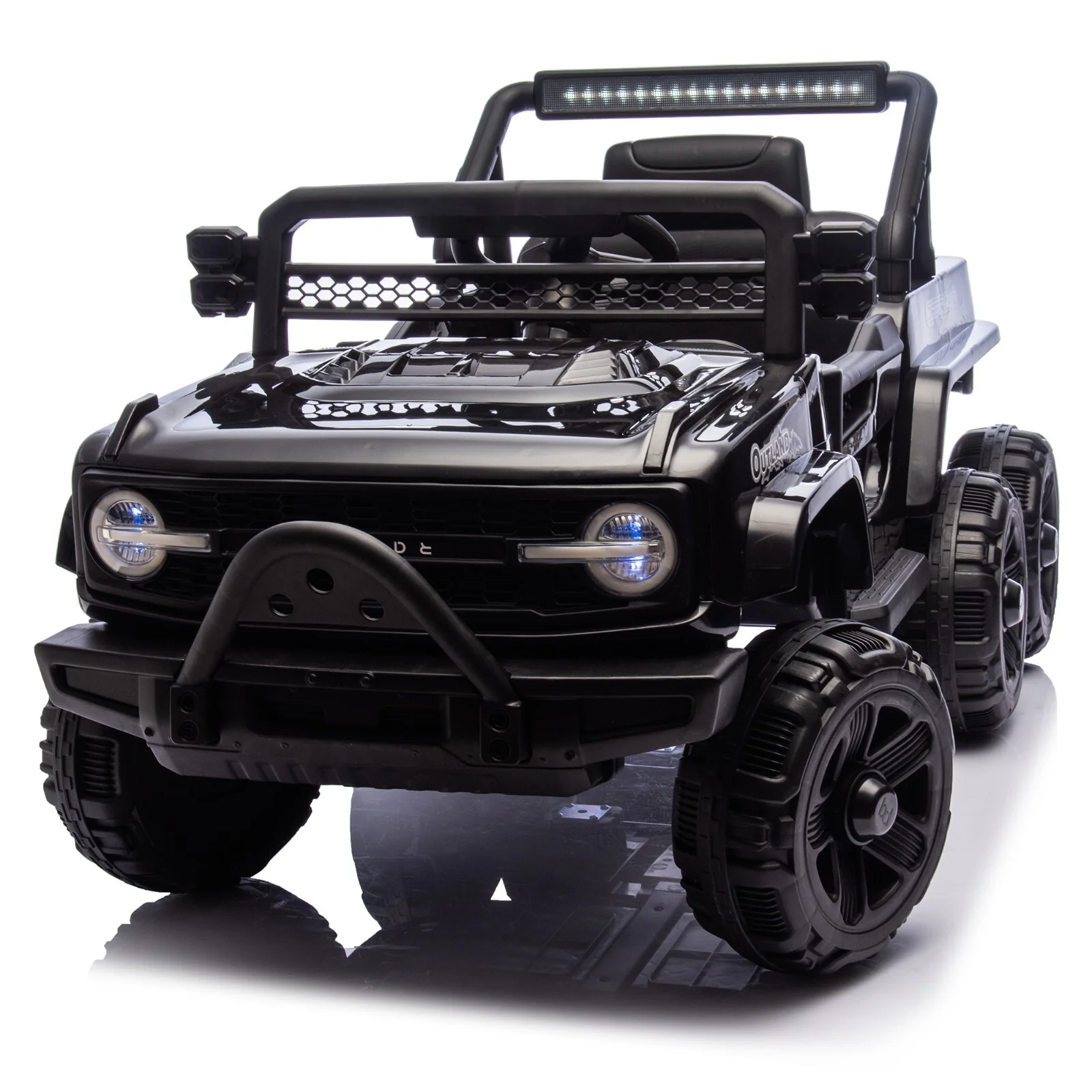 12V Electric Ride-On Truck for Kids with Remote Control, 6-Wheel Suspension, Black - Image 21