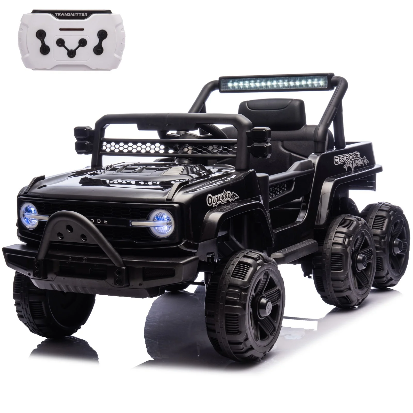 12V Electric Ride-On Truck for Kids with Remote Control, 6-Wheel Suspension, Black - Image 24