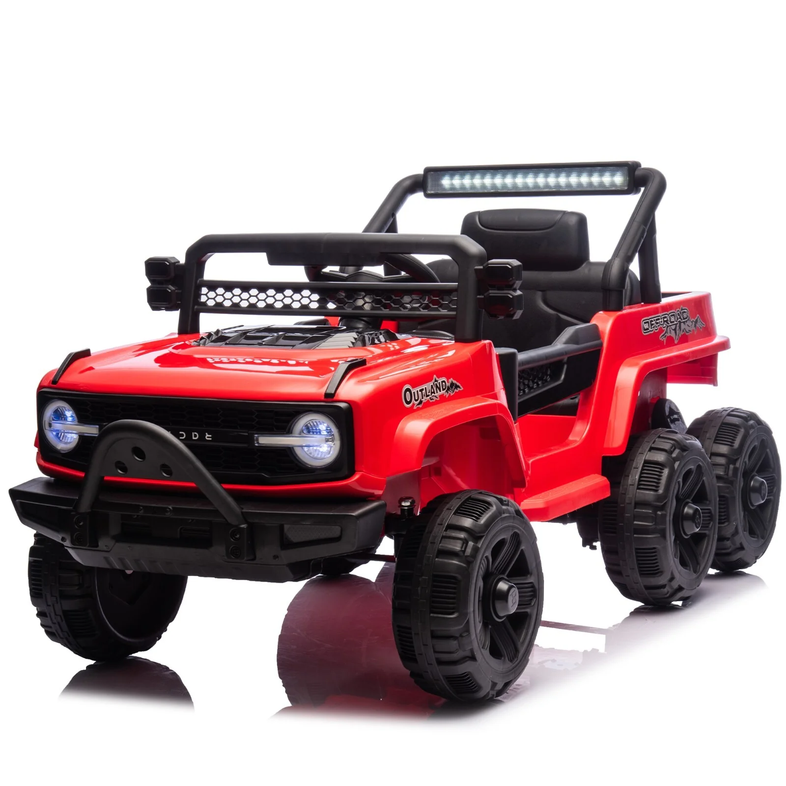 12V Electric Ride-On Jeep Truck for Kids with Remote Control and MP3 Player, Red - Image 2