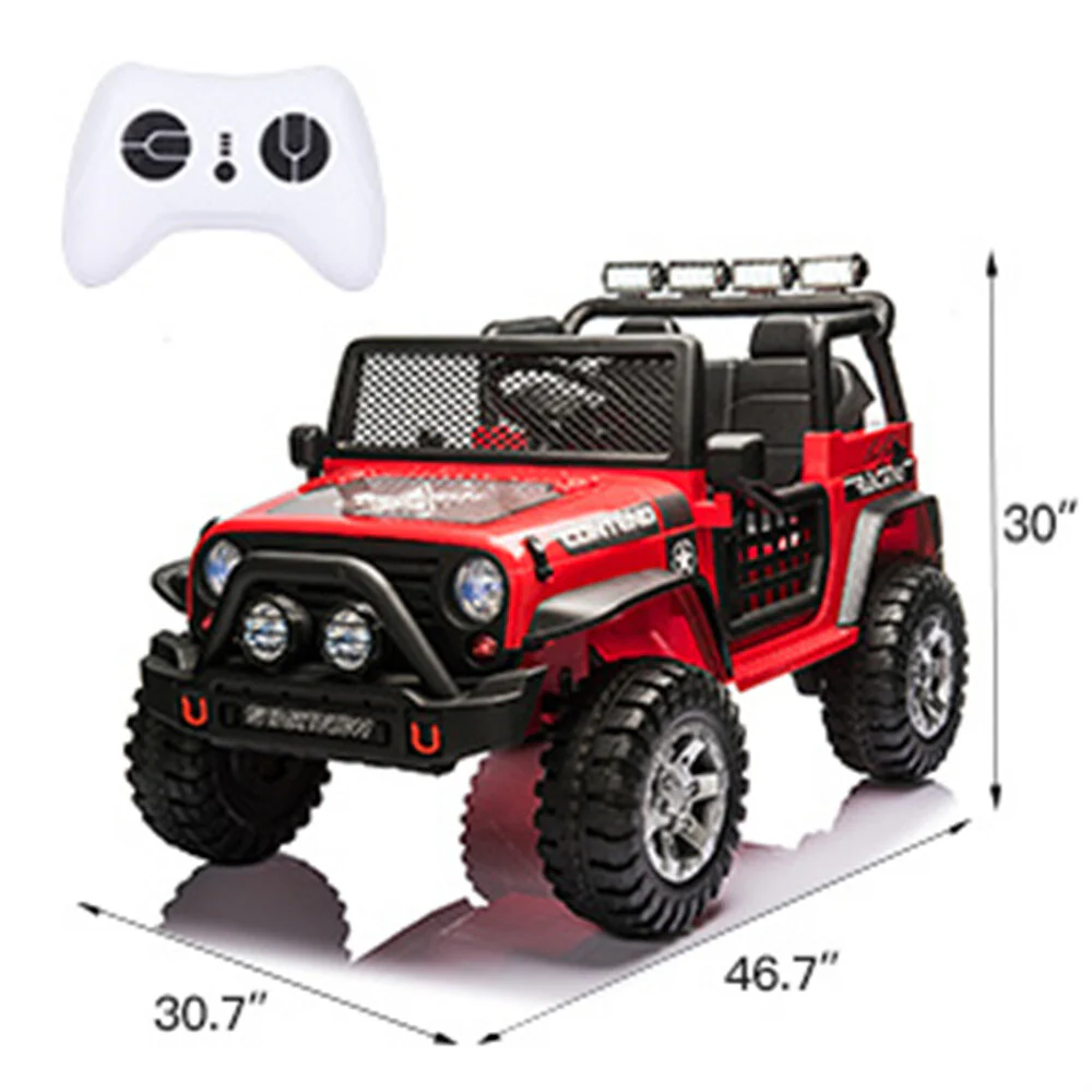 12V Electric Kids Ride-On Jeep Toy Truck with Remote Control and MP3 – Red - Image 11