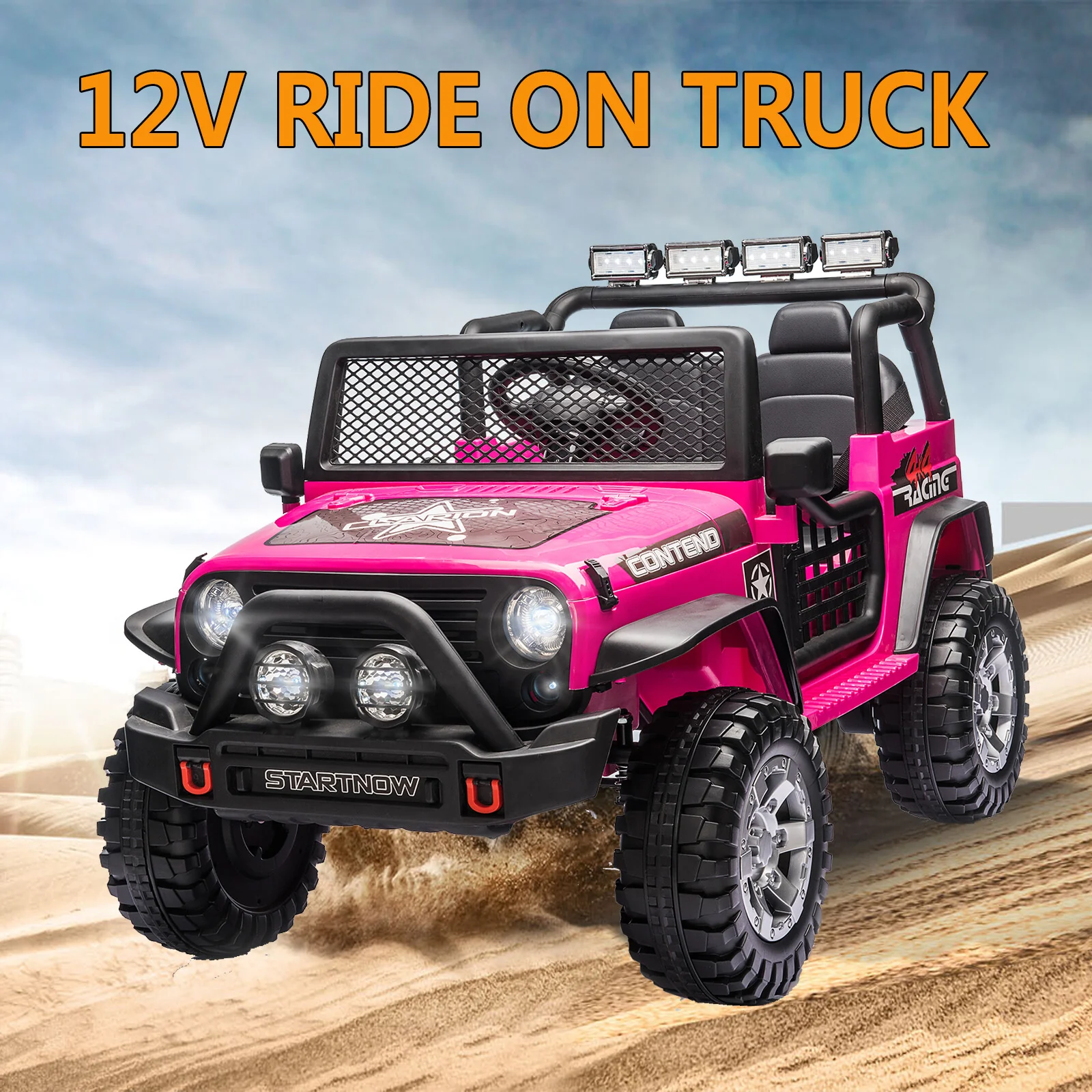 12V Electric Kids Ride-On 2-Seater Jeep Truck with Remote Control - Image 2