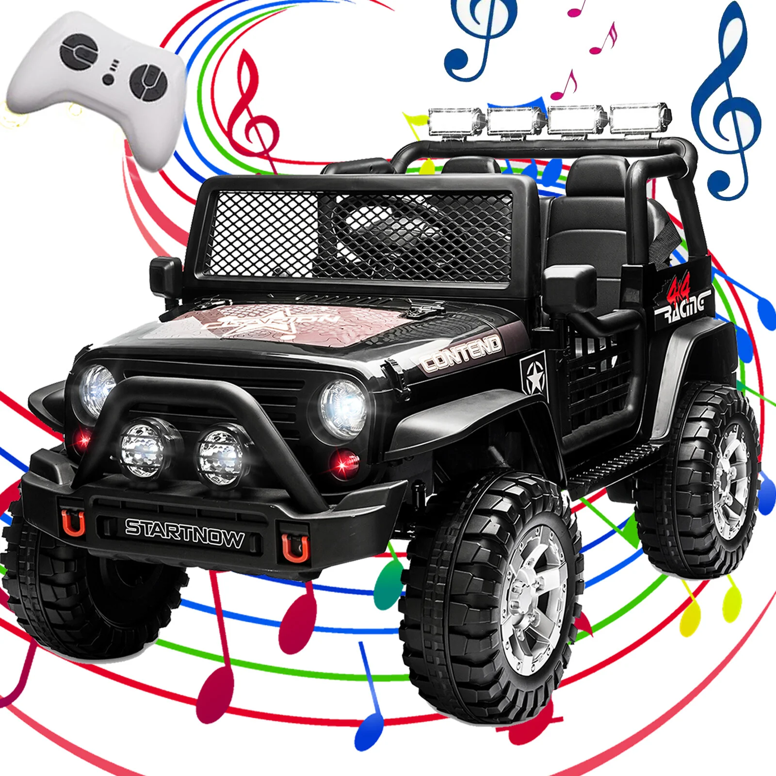 12V Electric Kids 2-Seater Ride-On Jeep Truck with Remote Control - Image 11