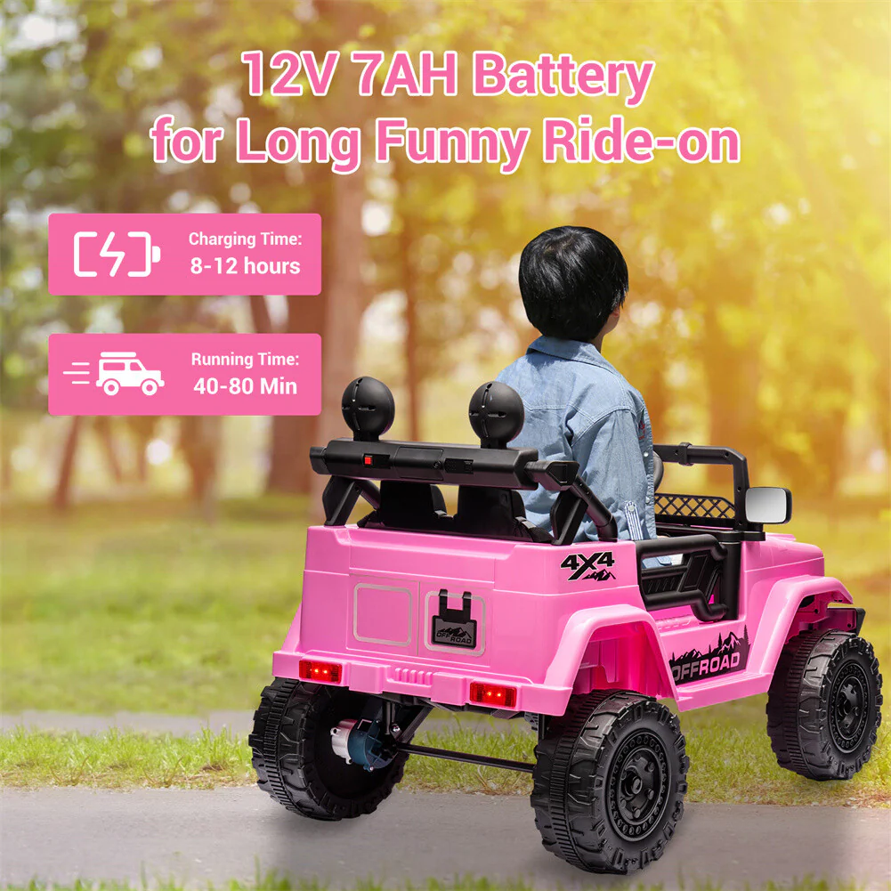 12V Electric 2-Seater Kids Ride-On Jeep Truck with Remote Control - Image 4