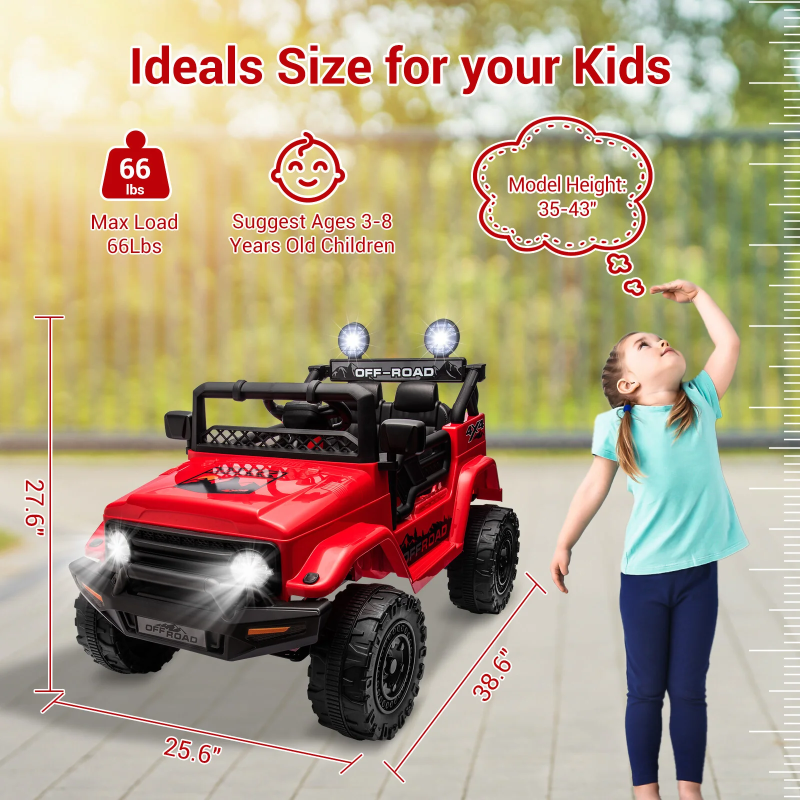 12V Electric 2-Seater Kids Ride-On Jeep Truck with Remote Control - Image 8