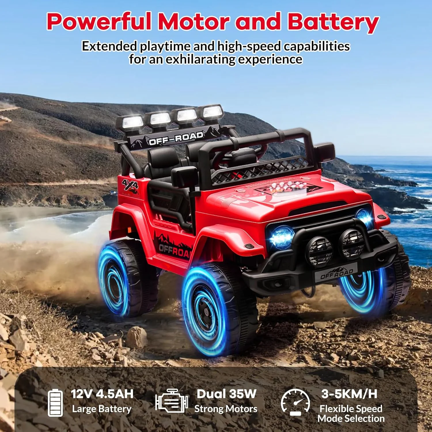 12V Electric Ride-On Truck Car for Kids Ages 3 to 8 Years - Image 4