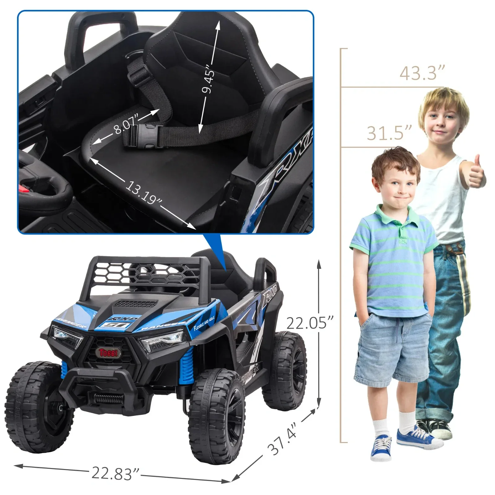 12V Electric Kids Ride-On Off-Road 4-Wheeler UTV Car Toy Available in 3 Colors - Image 11
