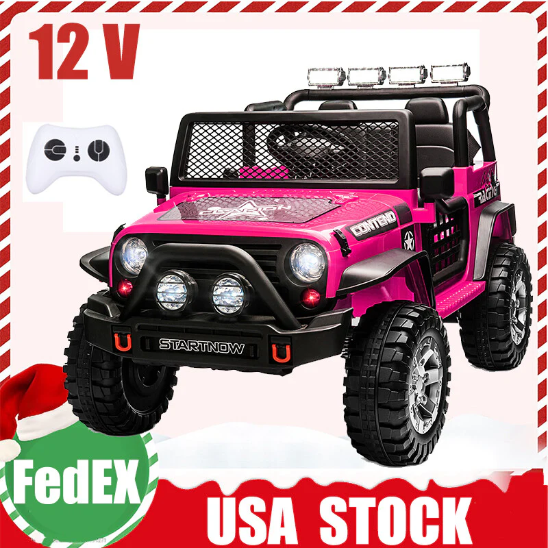12V Kids Electric Ride-On Jeep Truck 2-Seater with Remote Control