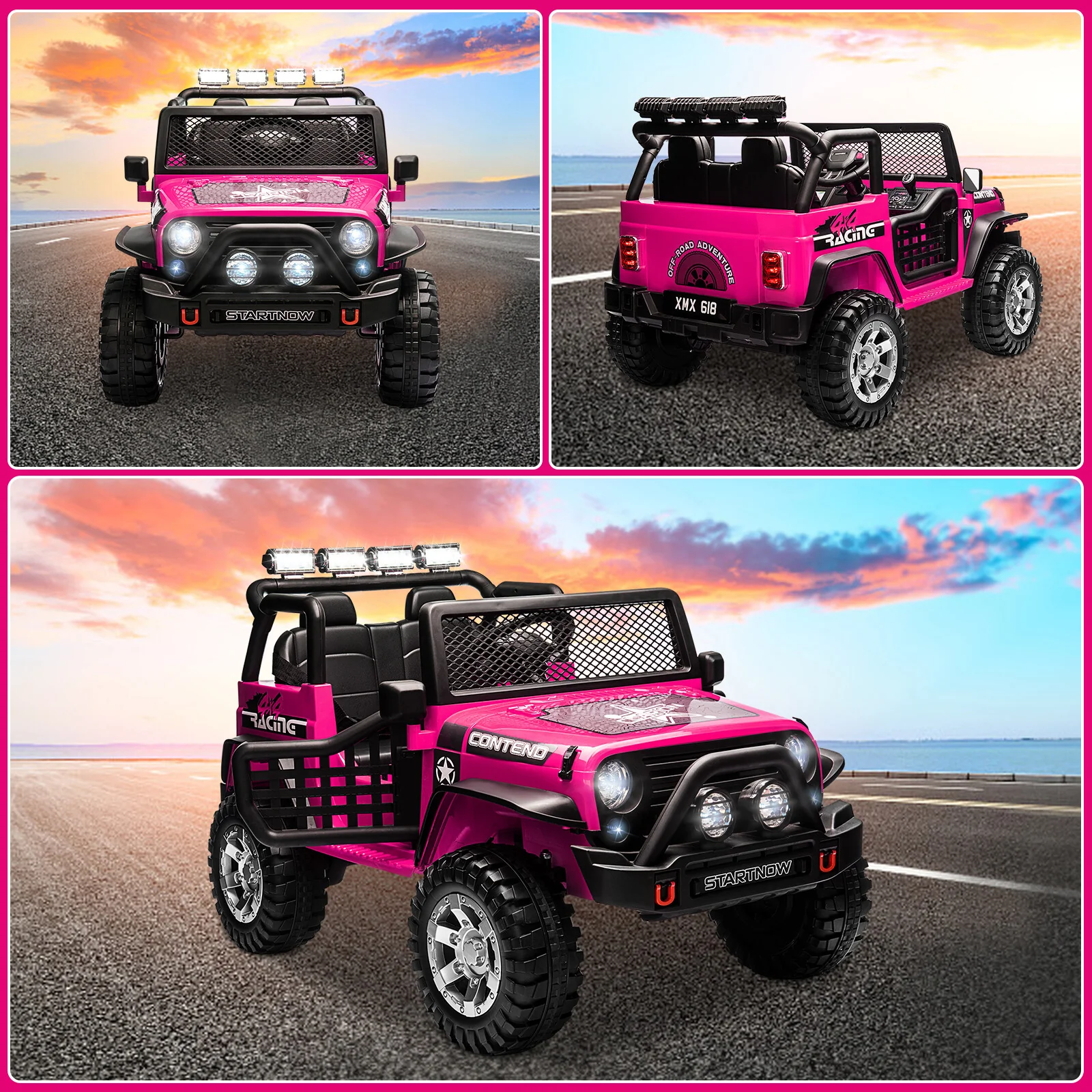 12V 2-Seater Kids Electric Ride-On Jeep Car with USB, Bluetooth, and Remote Control - Image 7