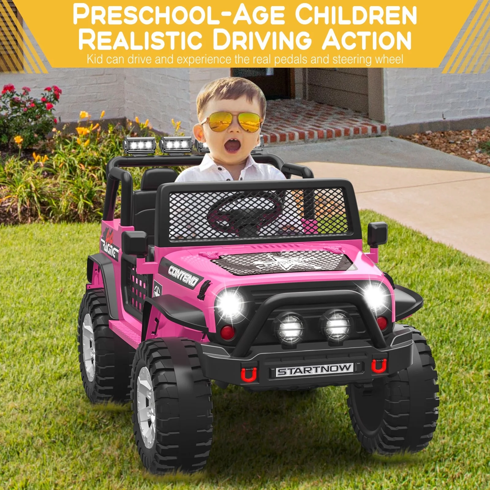 12V Electric Kids Ride-On Jeep Truck with 2 Seats Off-Road Vehicle and Remote Control - Image 2