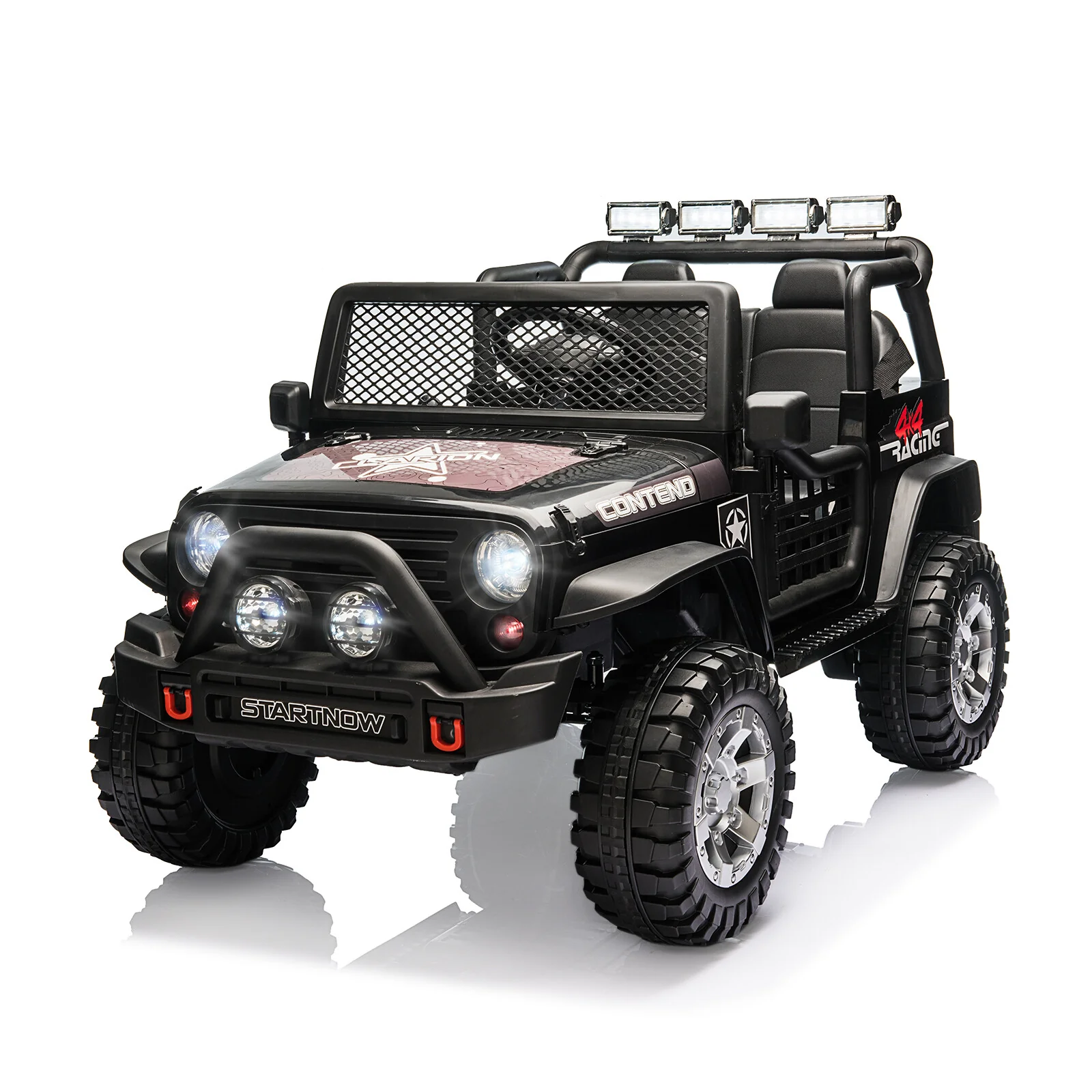 12V Kids Electric Ride On Jeep Truck, 2 Seater Vehicle with Remote Control