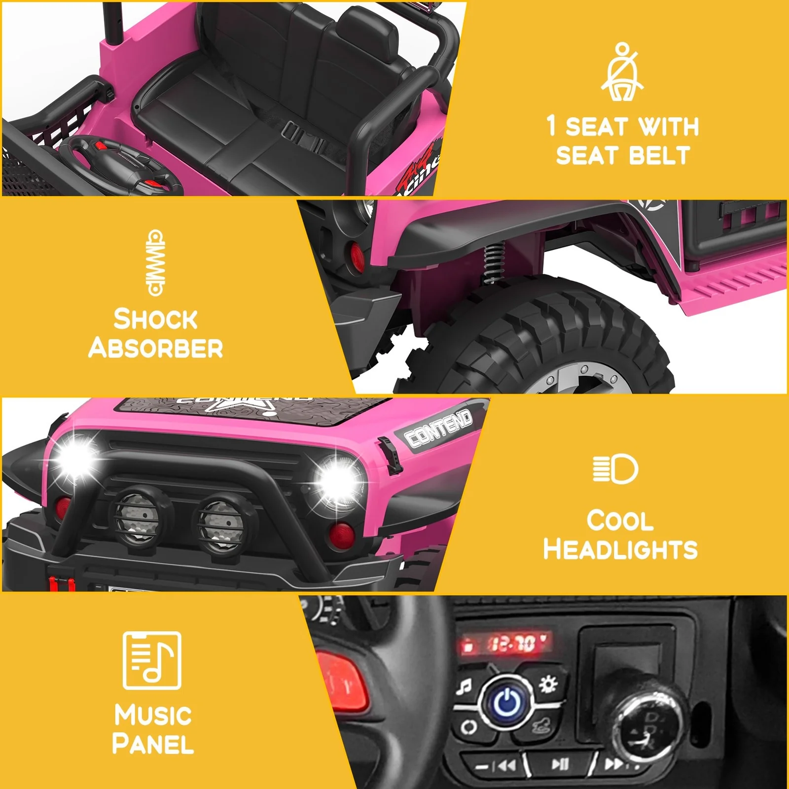 12V Electric 2-Seater Kids Ride-On Jeep Truck with Remote Control - Image 11