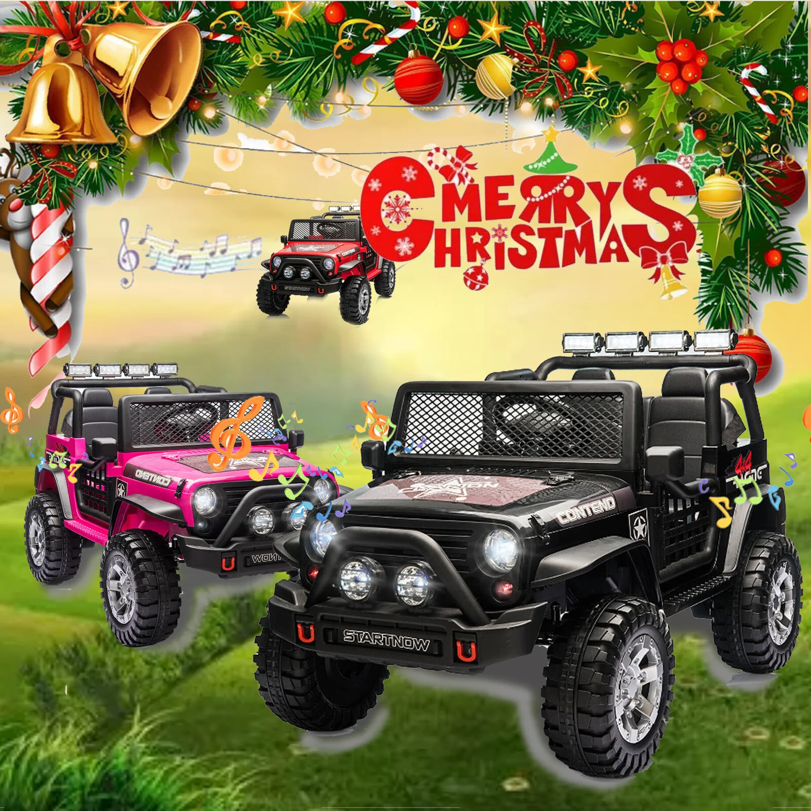 12V Electric 2-Seater Kids Ride-On Jeep Truck with Remote Control - Image 5