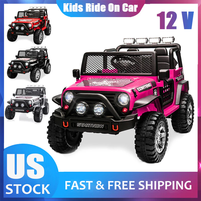 12V Electric 2-Seater Kids Ride-On Jeep Truck with Remote Control Toy Vehicle - Image 11