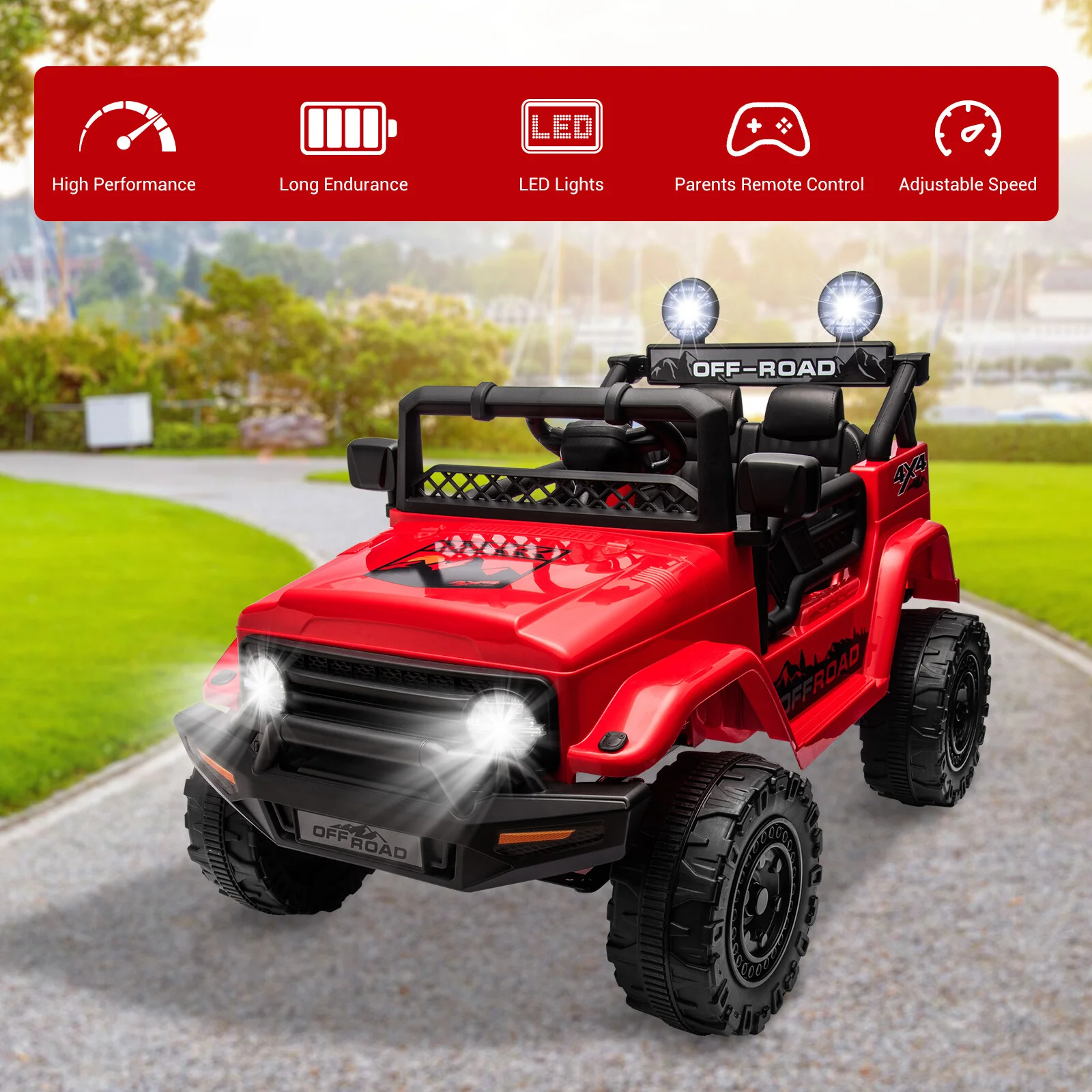 12V Electric Ride-On Jeep Truck for Kids with Remote Control, Toy Vehicle - Image 3