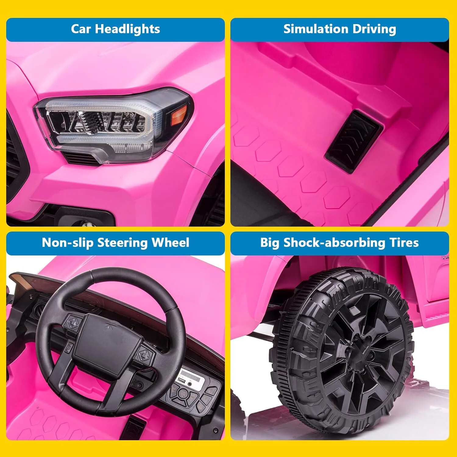 12V Kids Electric Ride-On Car with Remote Control and LED Headlights - Image 10