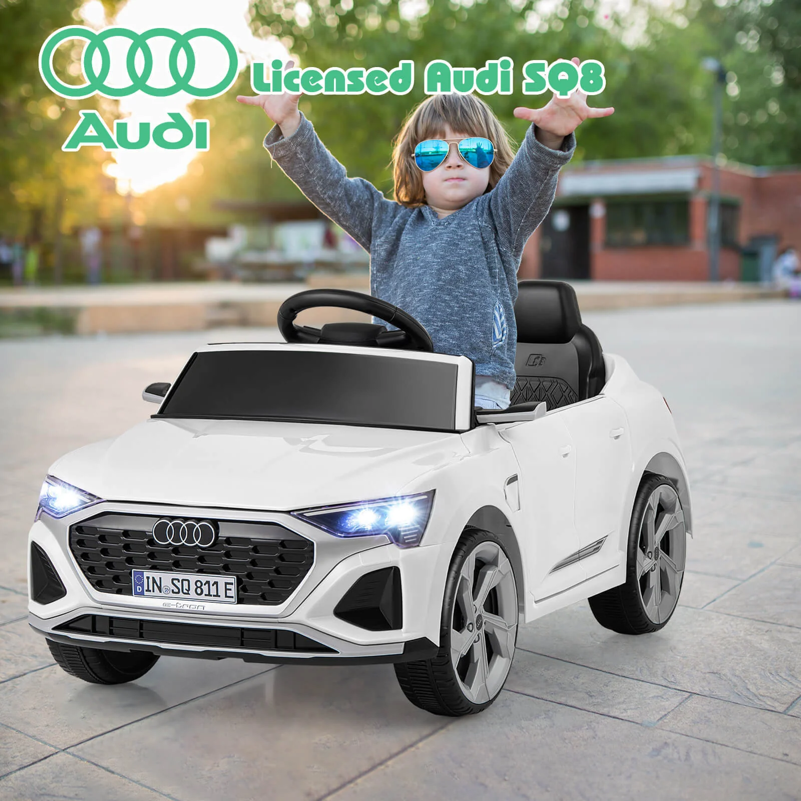 12V Kids Licensed Audi SQ8 Electric Ride-On Car with Remote Control - Image 3