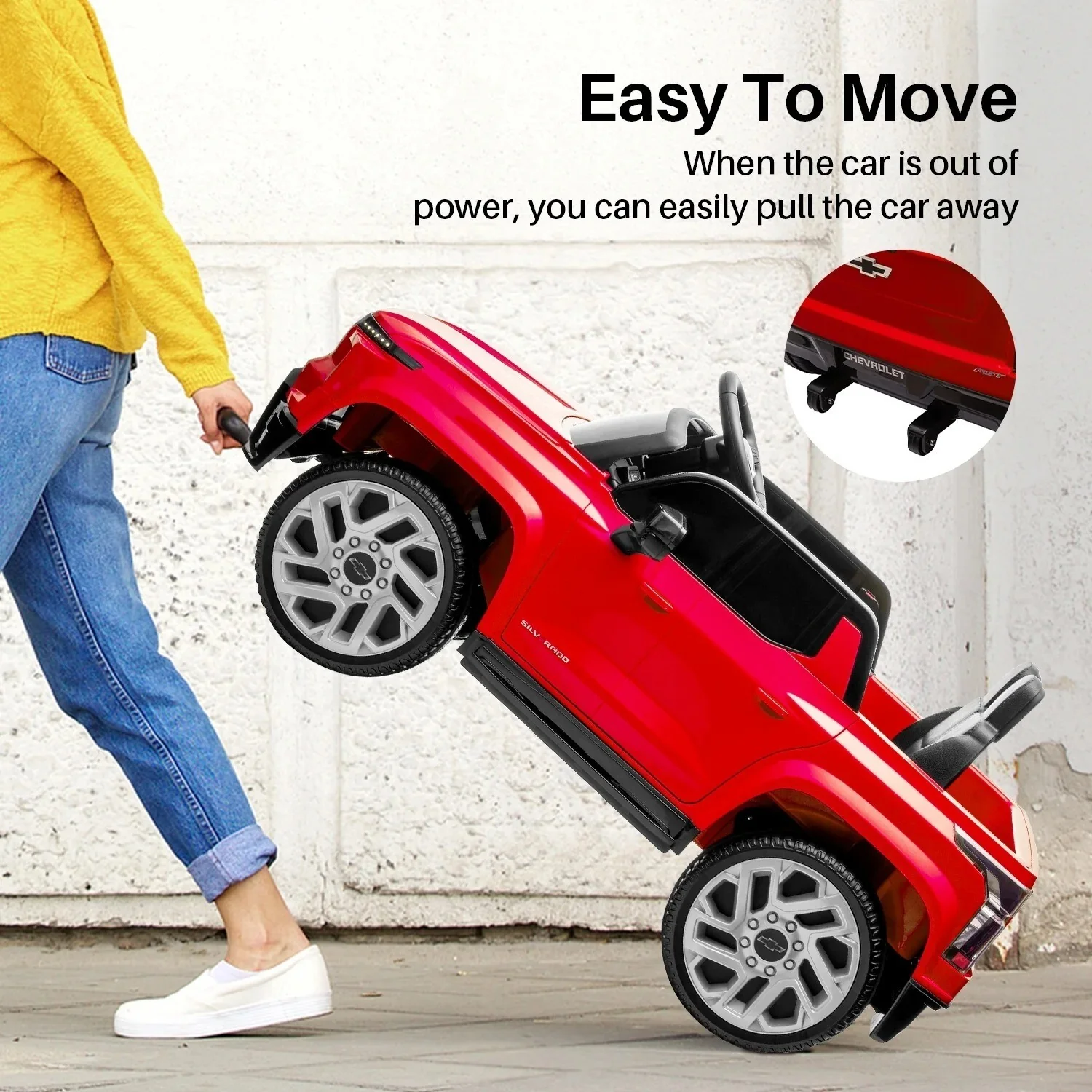 12V Kids Electric Ride-On Truck Toy with Remote Control Licensed Silverado Design - Image 8