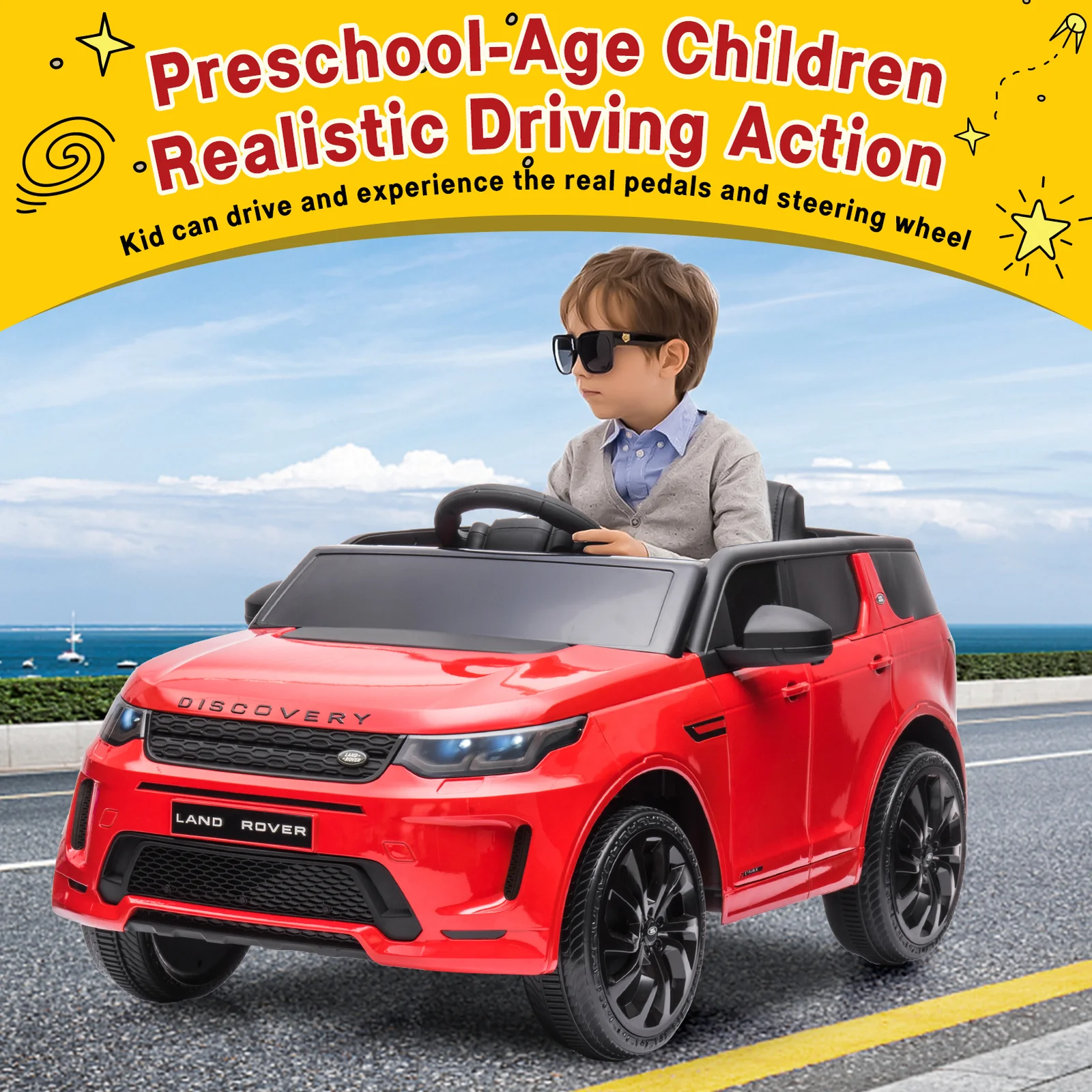 12V Licensed Land Rover Electric Ride-On Car for Kids with Parent Remote Control - Image 9
