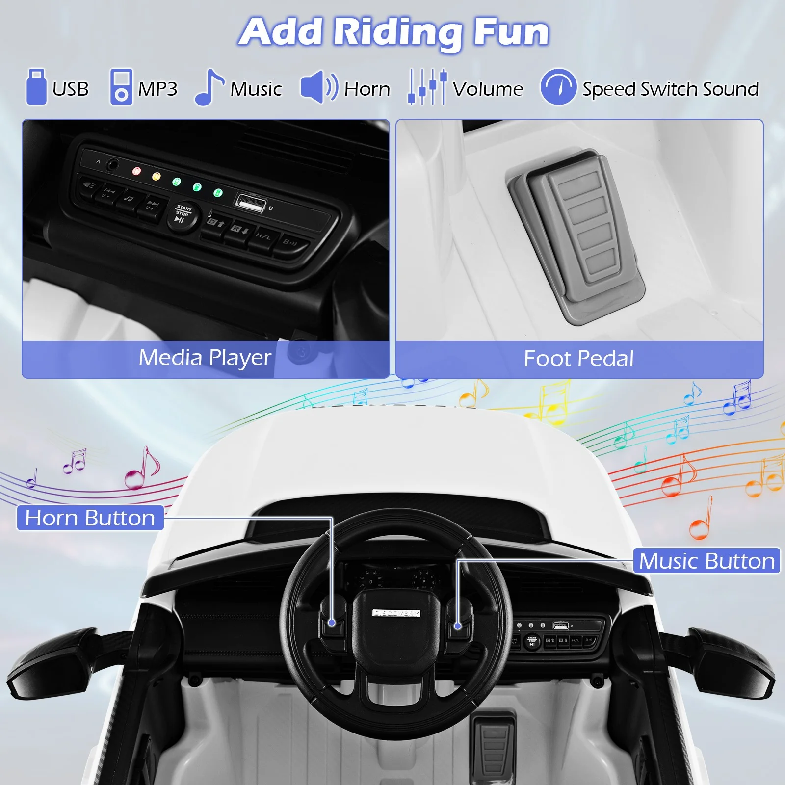 12V Kids Licensed Land Rover Electric Ride-On Car with Remote Control - Image 7