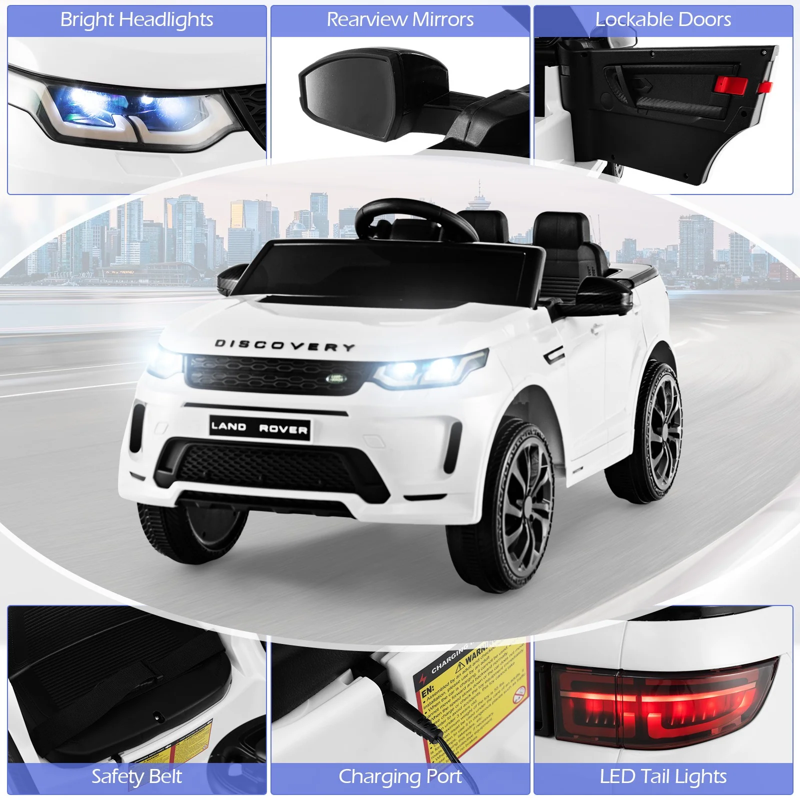 12V Kids Licensed Land Rover Electric Ride-On Car with Remote Control - Image 9