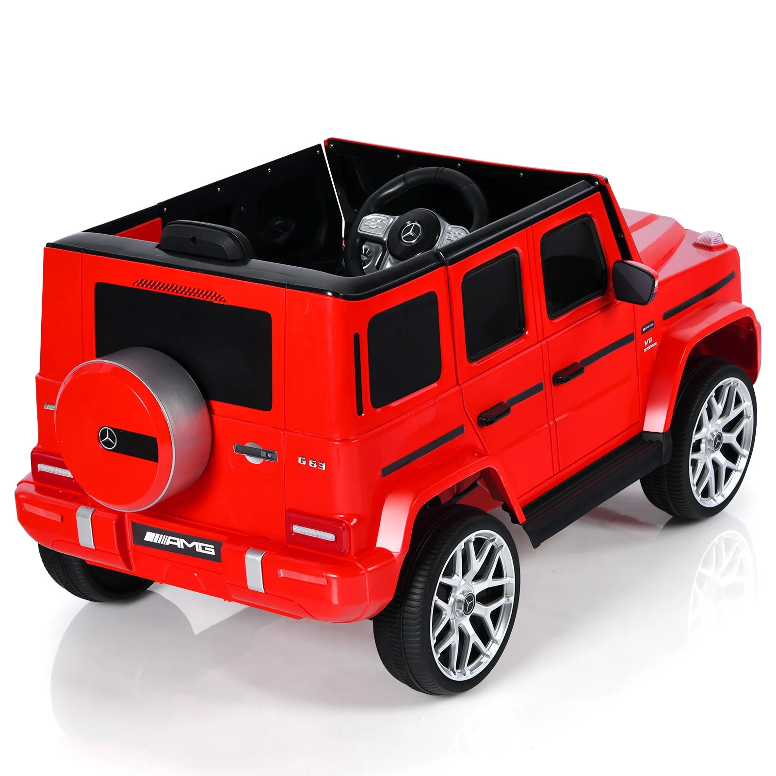 12V Kids Ride-On Mercedes G63 Car with Music and Remote Control Red - Image 12