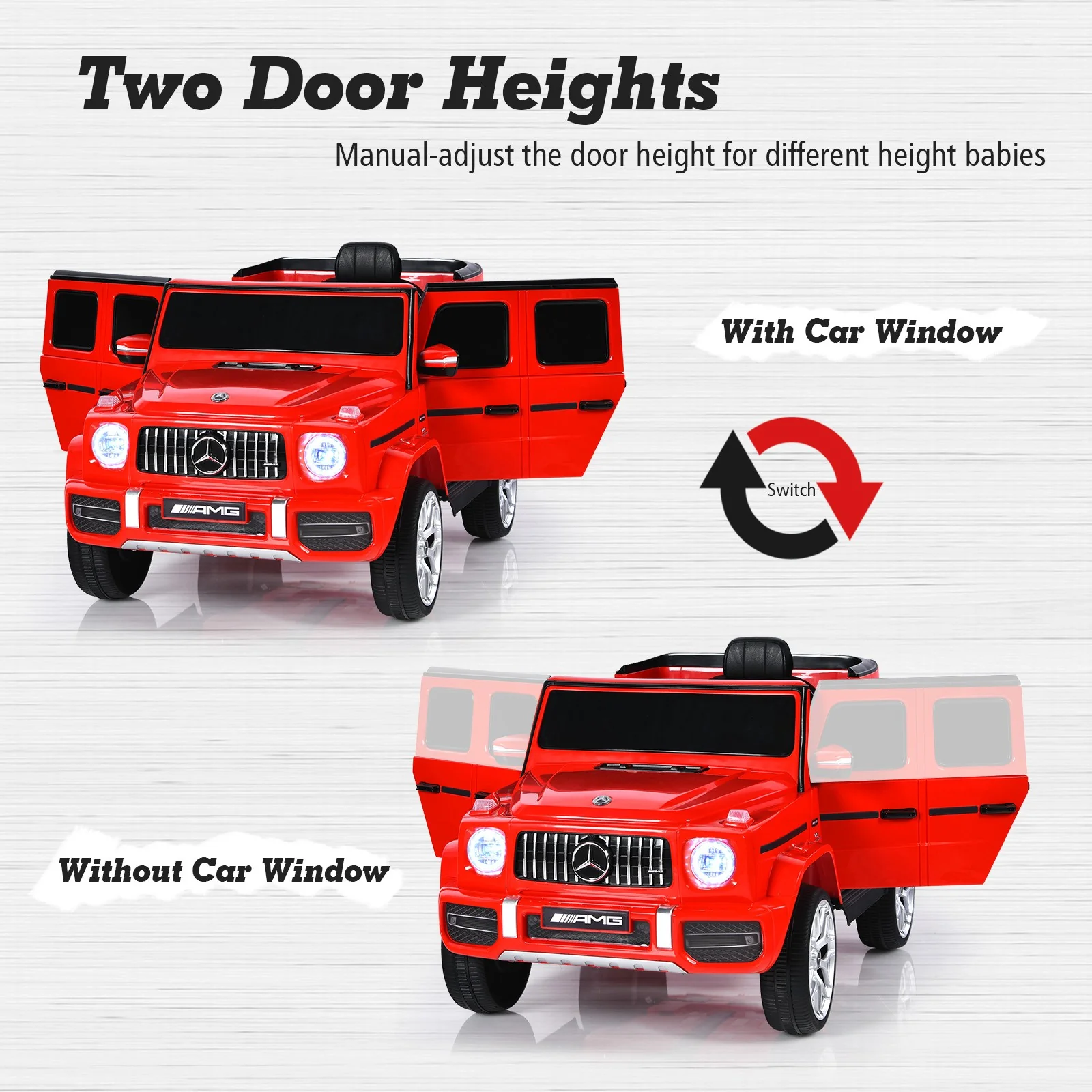 12V Kids Ride-On Mercedes G63 Car with Music and Remote Control Red - Image 6