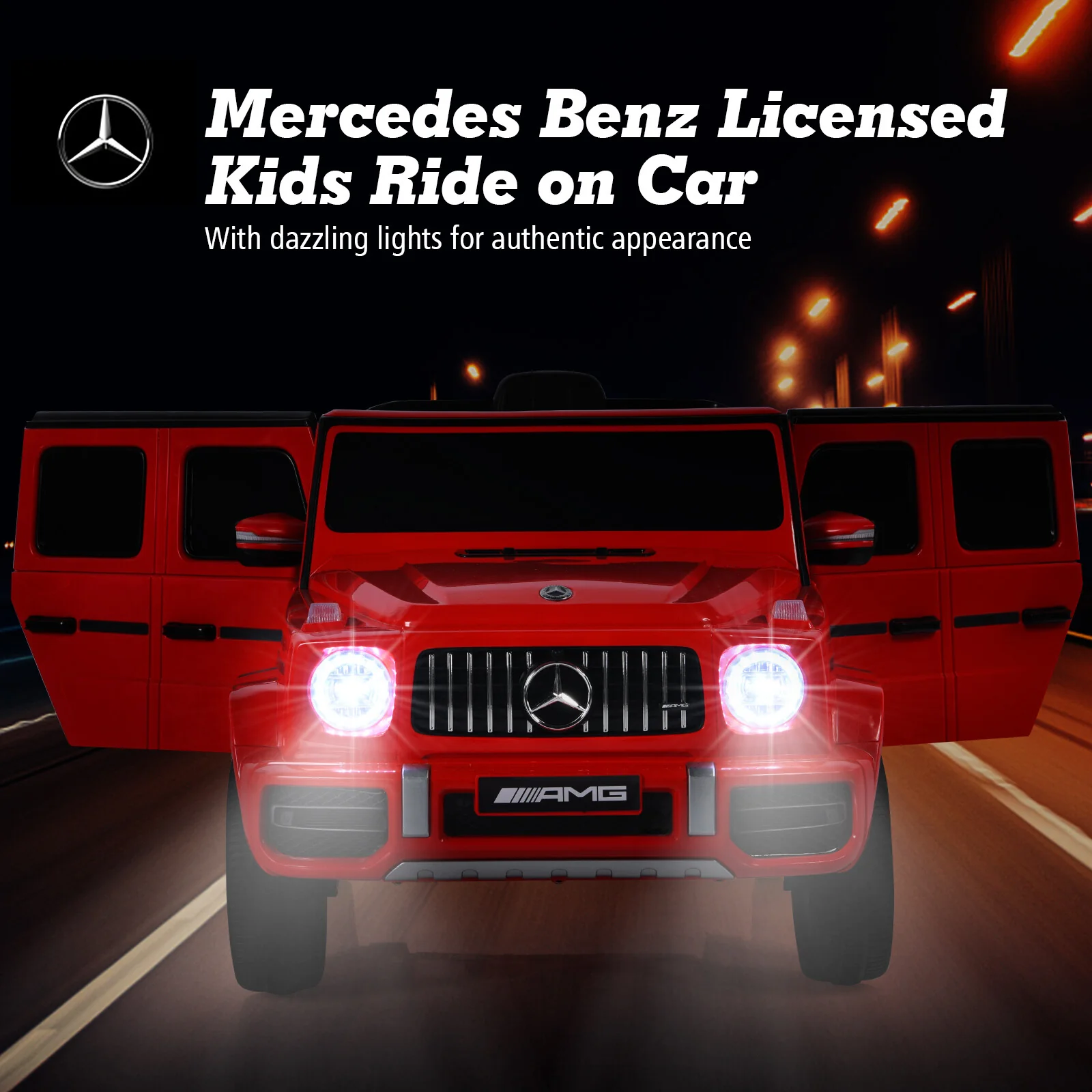 12V Kids Ride-On Car Licensed Mercedes-Benz G63 with Remote Control and Music Red - Image 10