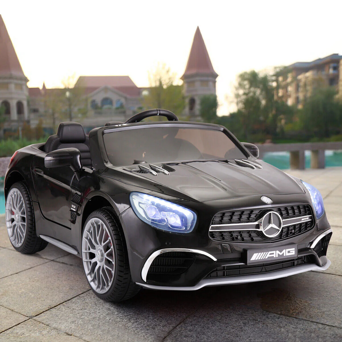 12V Licensed Mercedes-Benz SL65 AMG Electric Ride-On Car for Kids with MP3 and LED Lights - Image 12