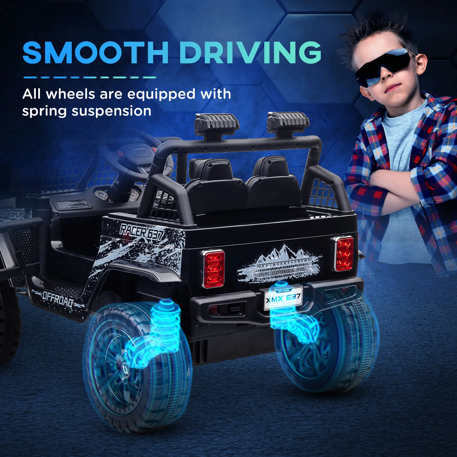 12V Kids Ride-On Truck with Remote Control, 4 Suspension Wheels, 3 MPH - Image 5