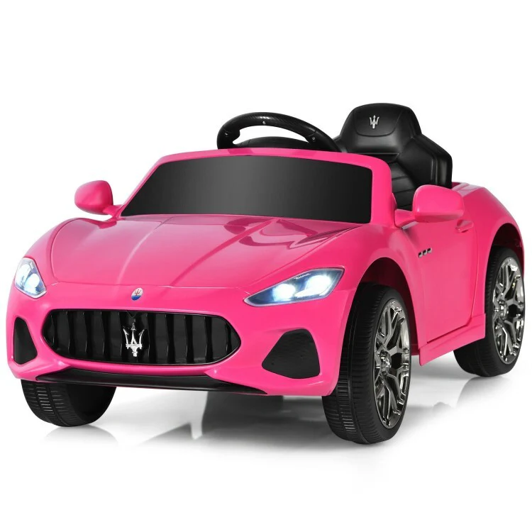 12V Remote Control Ride-On Car for Toddler Girls with Lights and Music, Pink