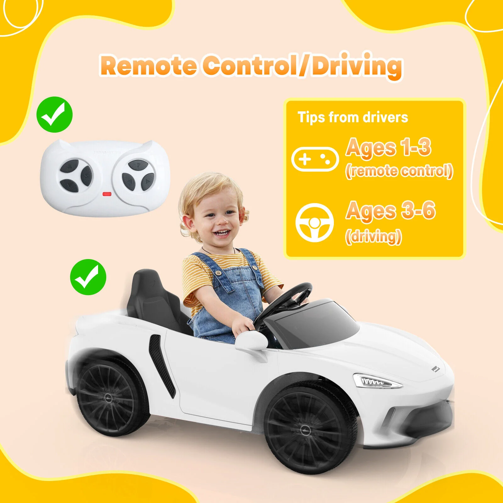12V Licensed Kids Electric Ride-On Car with Parent Remote Control - Image 5