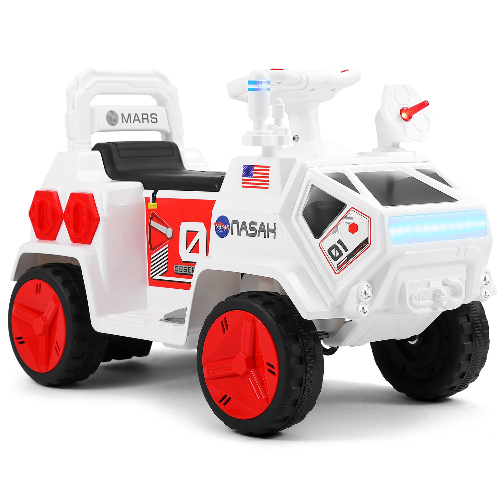 12V Kids Ride-On Mars Rover Car with Remote Control, Radar, Alarm, Lights, Music, and Bluetooth - Image 10